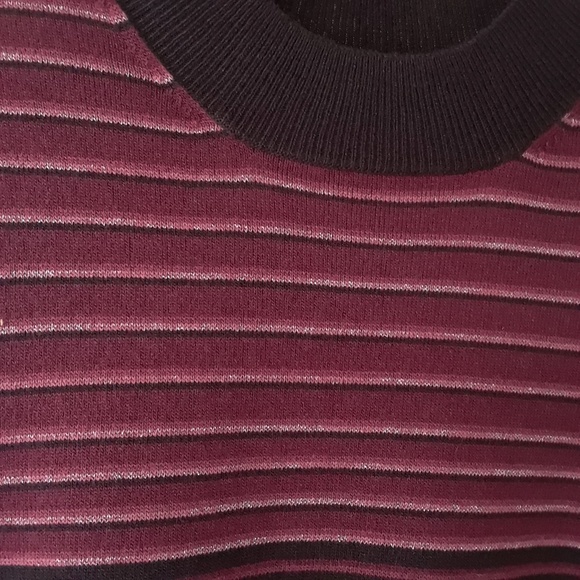 Hillard & Hanson Purple Stripe Sleeveless Acrylic Knit Sweater - Picture 5 of 9